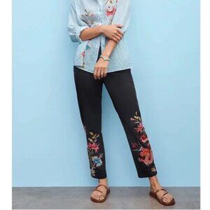 Johnny Was Biya Embroidered Dragon Mina Worker Pants Size 8